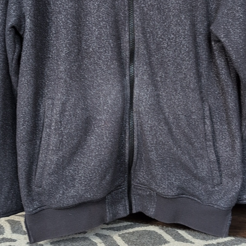 Orvis Heathered Dark Gray Bomber Jacket Full Zip Sweater - Men's Medium - Picture 3 of 8